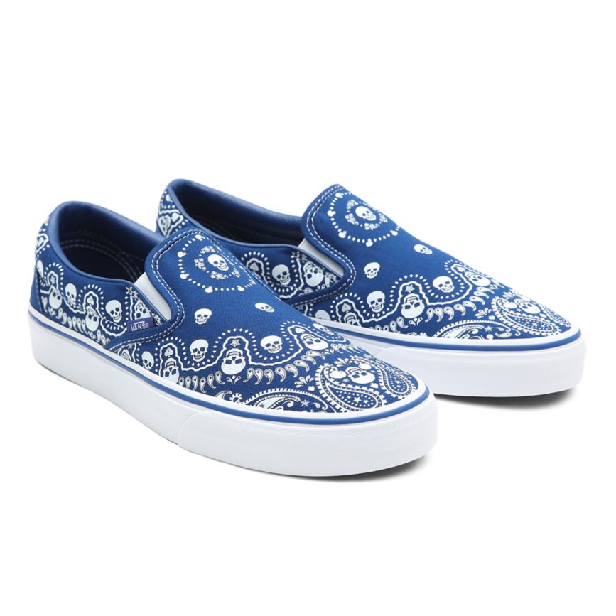 Vans Bandana Klassische Slip-On Schuhe Blau | VN966B6UW73