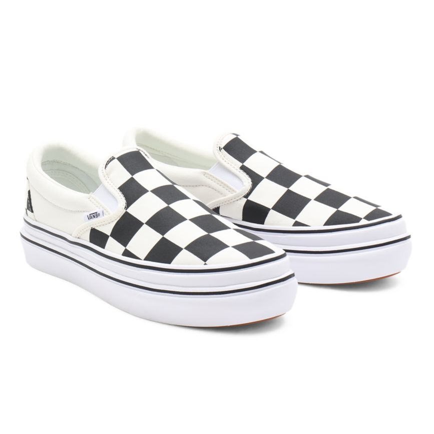 Vans Big Classics Checker Super ComfyCush Slip-On Schuhe Weiß | VN223Q1TK39