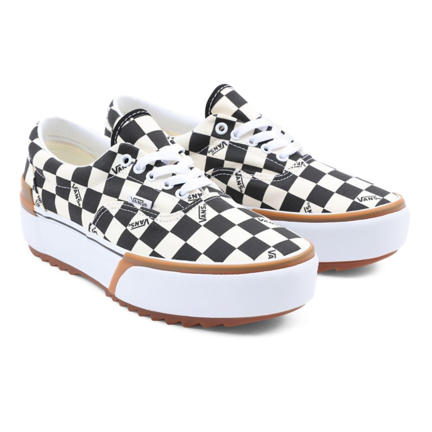 Vans Checkerboard Era Stacked Schuhe Schwarz | VN507E5UF24