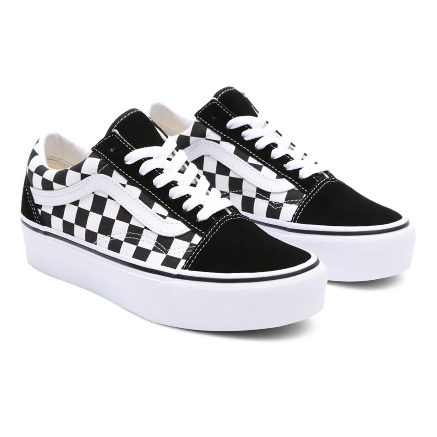 Vans Checkerboard Old Skool Plattform Schuhe Schwarz | VN639N7AA96