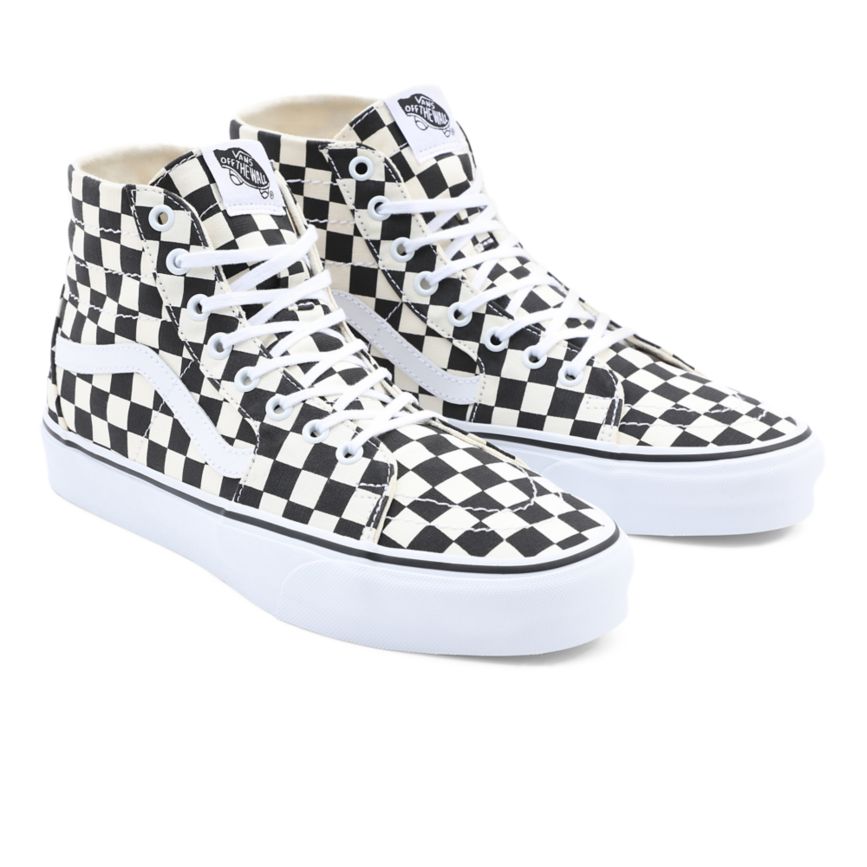 Vans Checkerboard Sk8-Hi Tapered Schuhe Schwarz | VN646B3FQ48