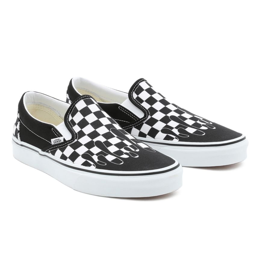 Vans Paint Drip Checkerboard Klassische Slip-On Schuhe Schwarz | VN341V1CS45
