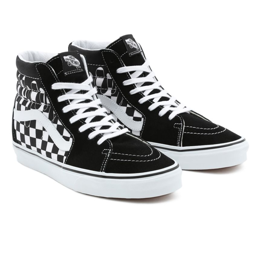 Vans Paint Drip Checkerboard Sk8-Hi Schuhe Schwarz | VN475V4UN49