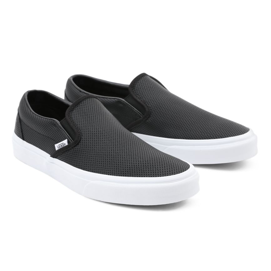 Vans Perf Leder Klassische Slip-On Schuhe Schwarz | VN433P4OW60
