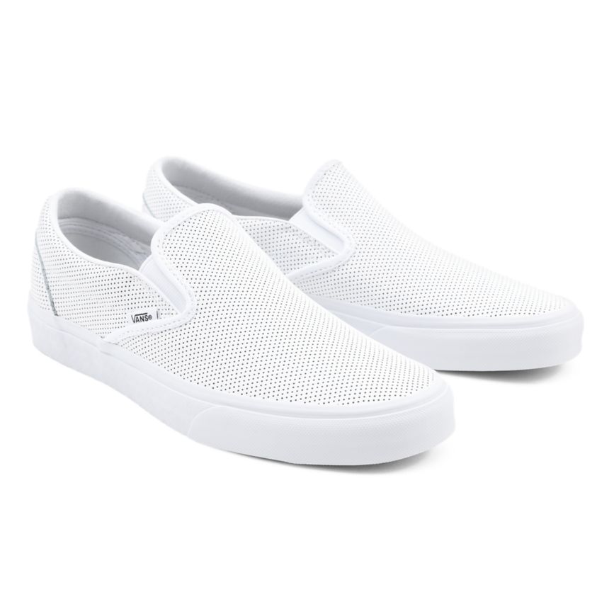 Vans Perf Leder Klassische Slip-On Schuhe Weiß | VN953H9CS24