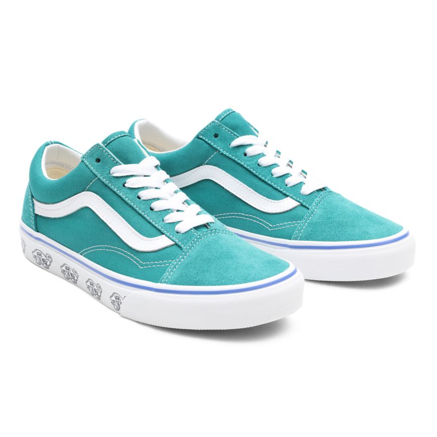 Vans Sidewall Print Old Skool Schuhe Türkis | VN539V0VR64